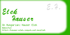 elek hauser business card